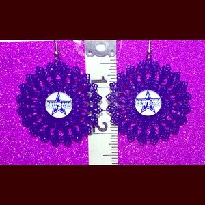 Dallas Cowboys Blue Filigree Starburst Earrings